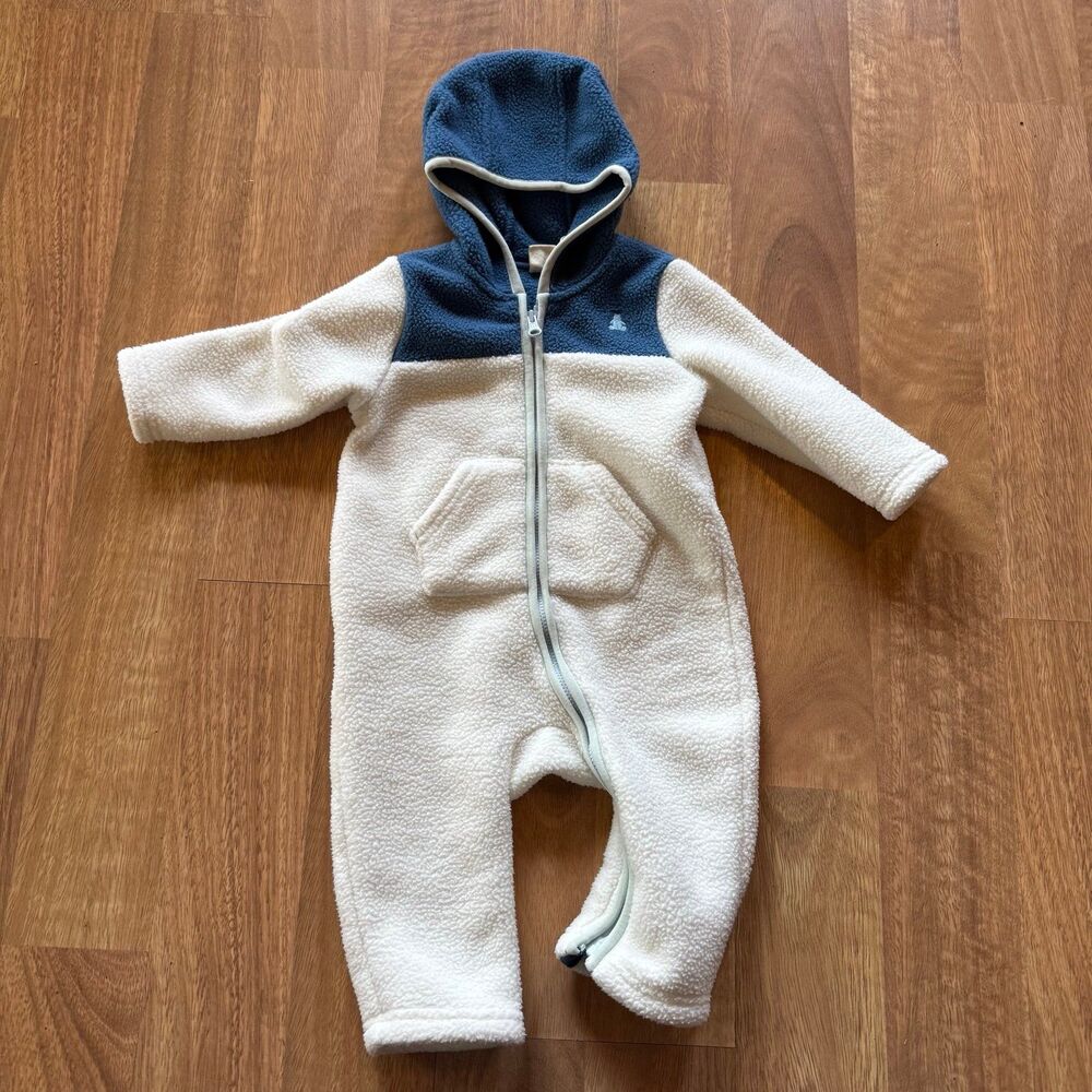 BabY GAP color block fleece infant cold weather playsuit